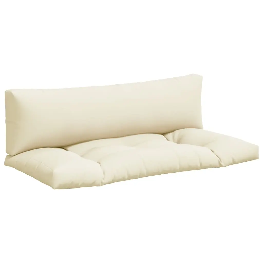 Pallet Cushions 2 pcs Cream Fabric 360924 - Home & Garden