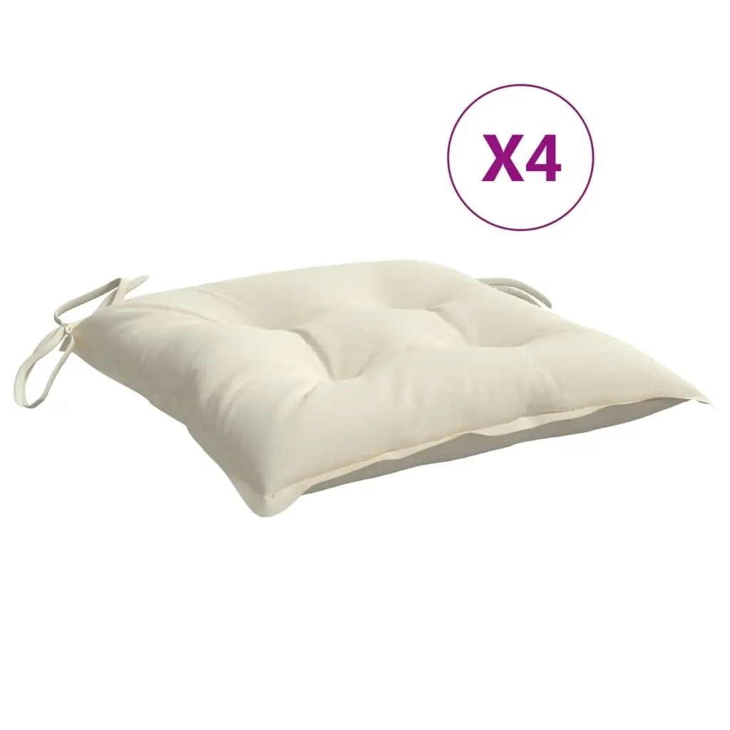 Chair Cushions 4 pcs Cream White 50x50x7 cm Oxford Fabric 361514 - Home & Garden