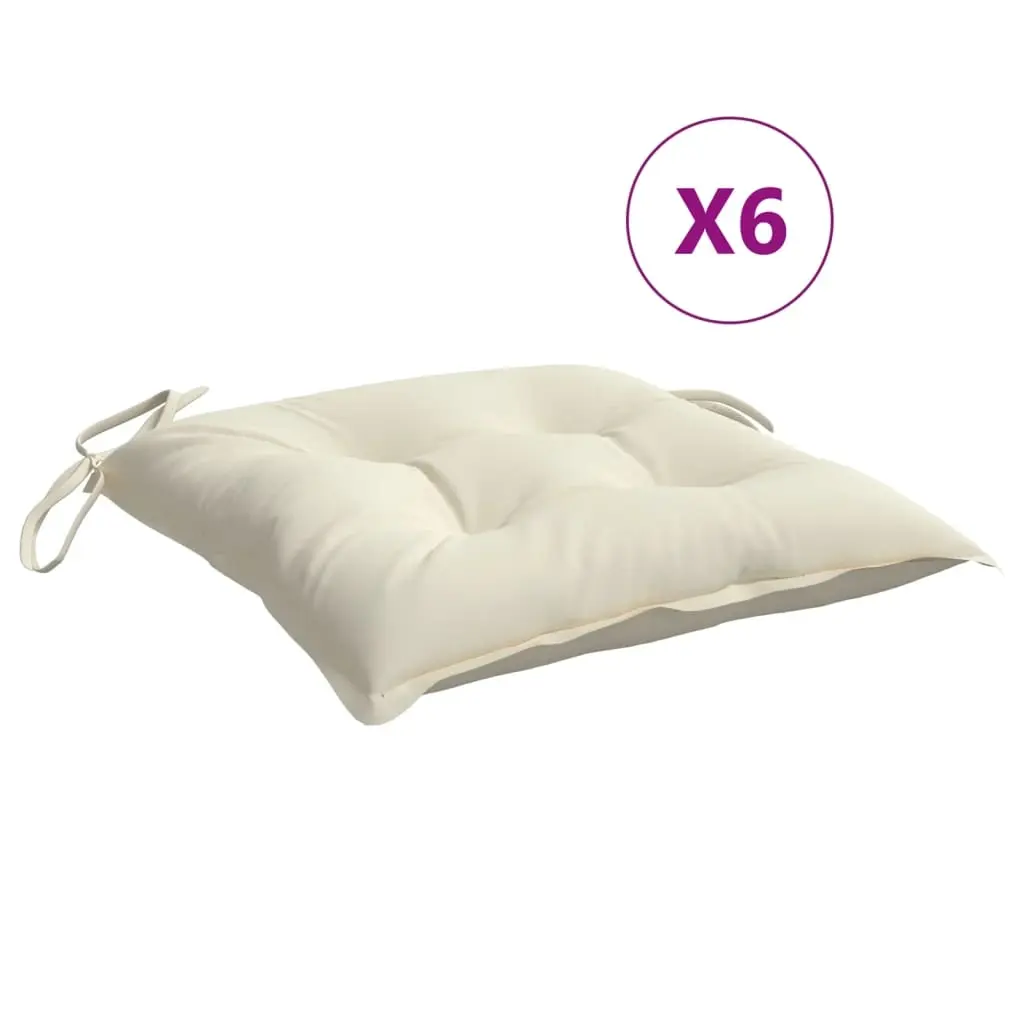 Chair Cushions 6 pcs Cream White 50x50x7 cm Oxford Fabric 361515 - Home & Garden