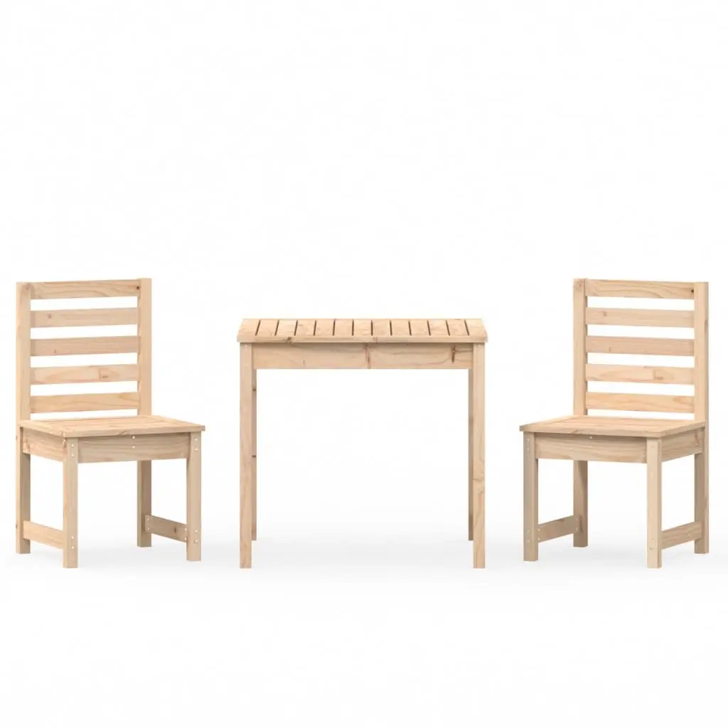 3 Piece Garden Bistro Set Solid Wood Pine 3154671 - Furniture