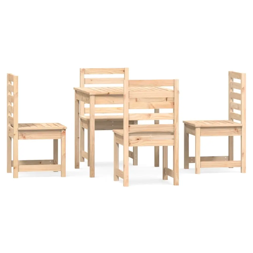 5 Piece Garden Dining Set Solid Wood Pine 3154677 - Furniture