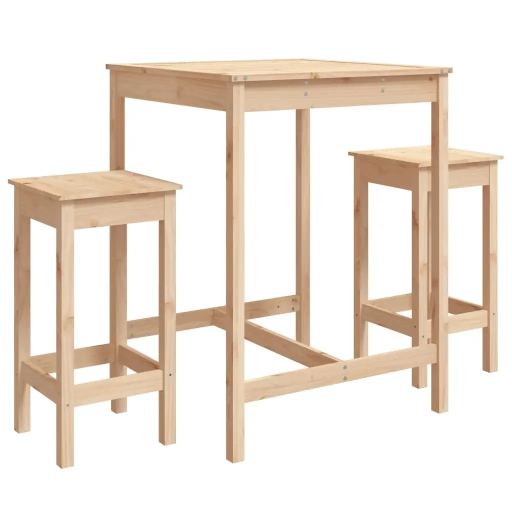 3 Piece Garden Bar Set Solid Wood Pine 3154725 - Furniture