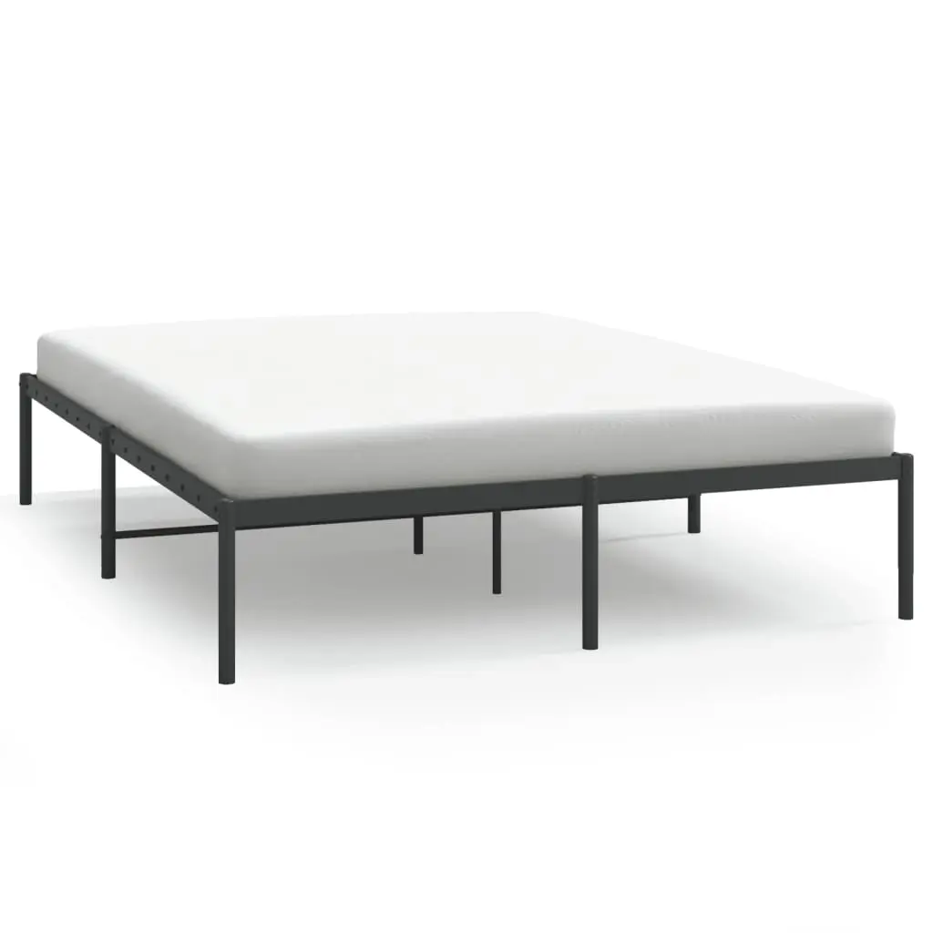 Metal Bed Frame without Mattress Black 150x200 cm 350848 - Furniture