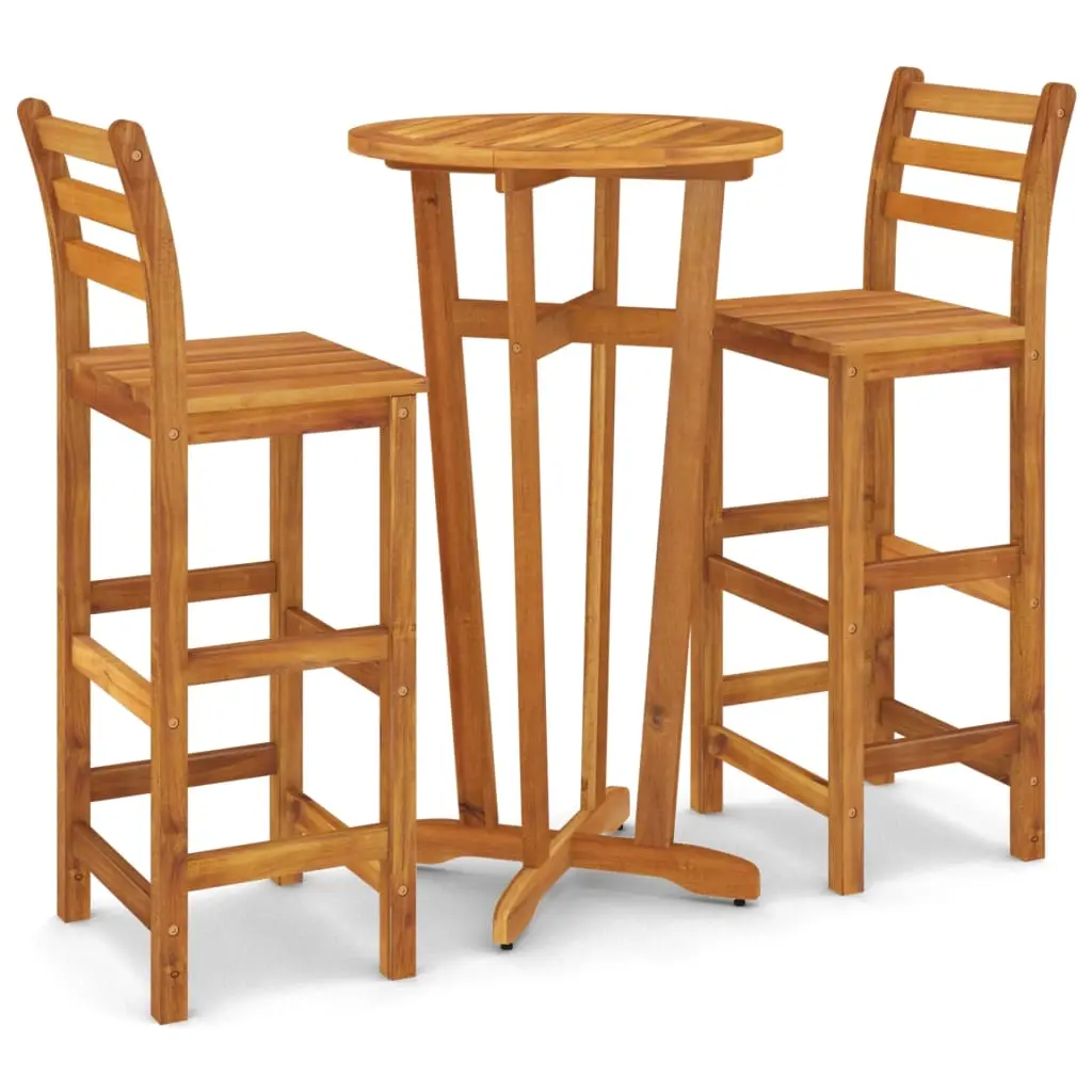 3 Piece Garden Bar Set Solid Wood Acacia 3154382 - Furniture