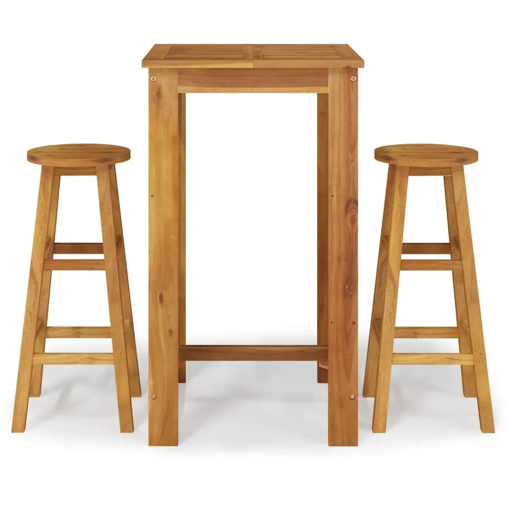 3 Piece Garden Bar Set Solid Wood Acacia 3154388 - Furniture