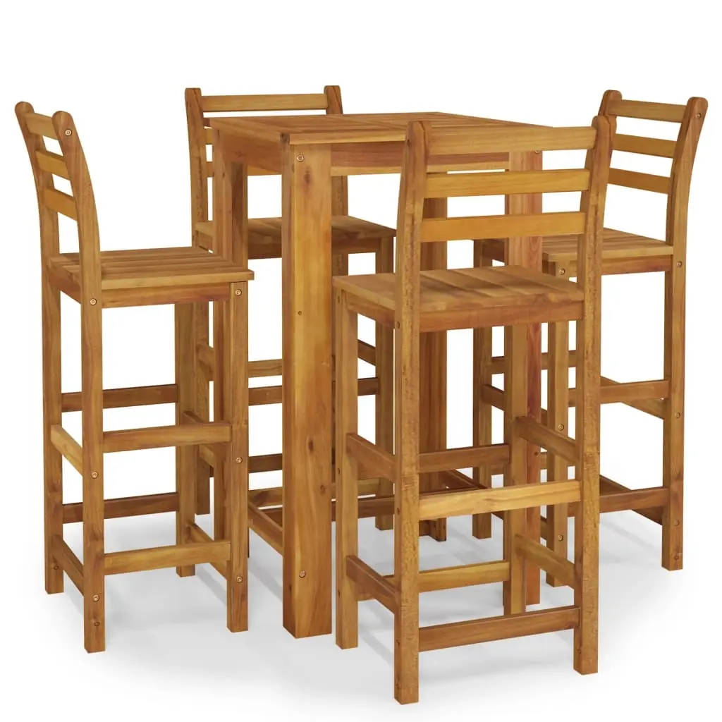 5 Piece Garden Bar Set Solid Wood Acacia 3154391 - Furniture