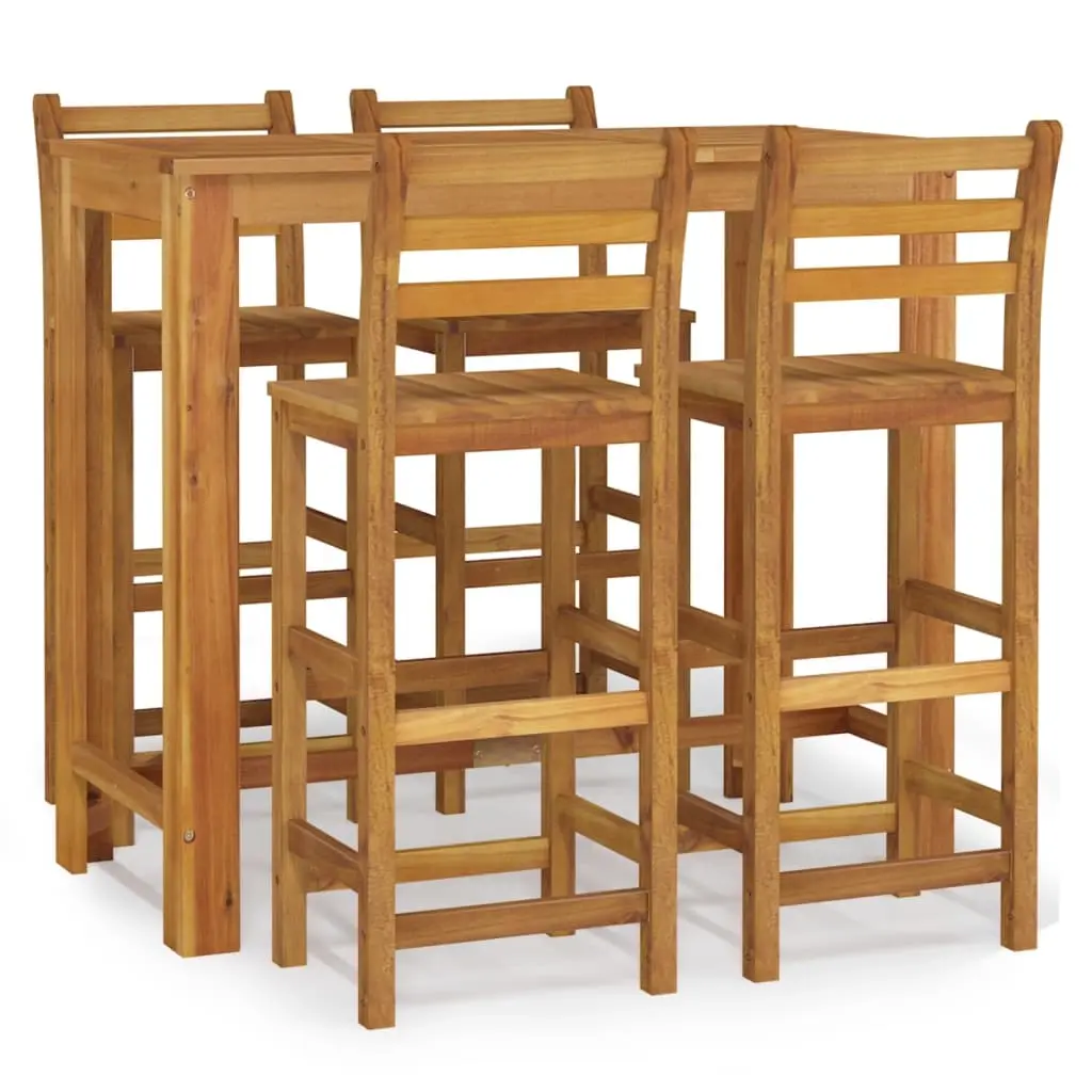 5 Piece Garden Bar Set Solid Wood Acacia 3154396 - Furniture