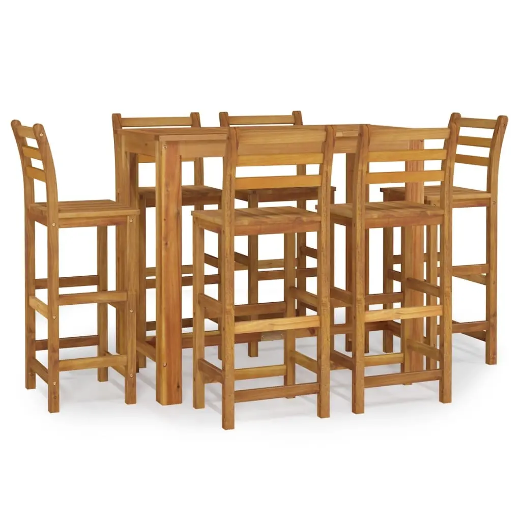 7 Piece Garden Bar Set Solid Wood Acacia 3154397 - Furniture