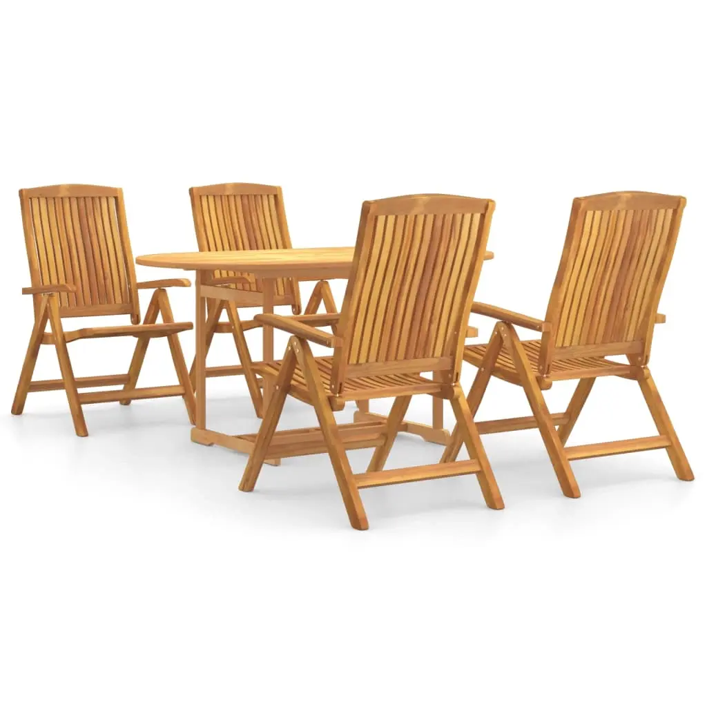 5 Piece Garden Dining Set Solid Wood Teak 3154915 - Furniture