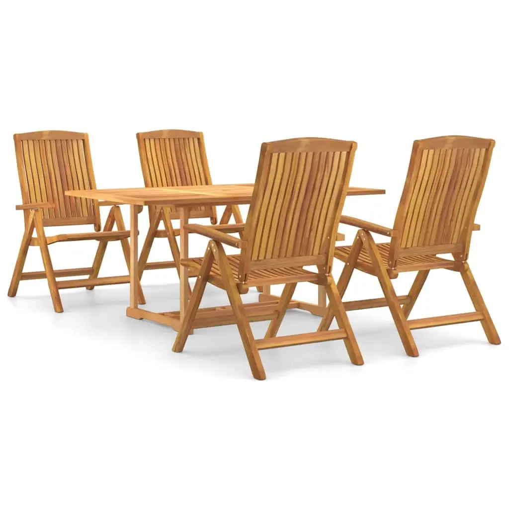 5 Piece Garden Dining Set Solid Wood Teak 3154917 - Furniture