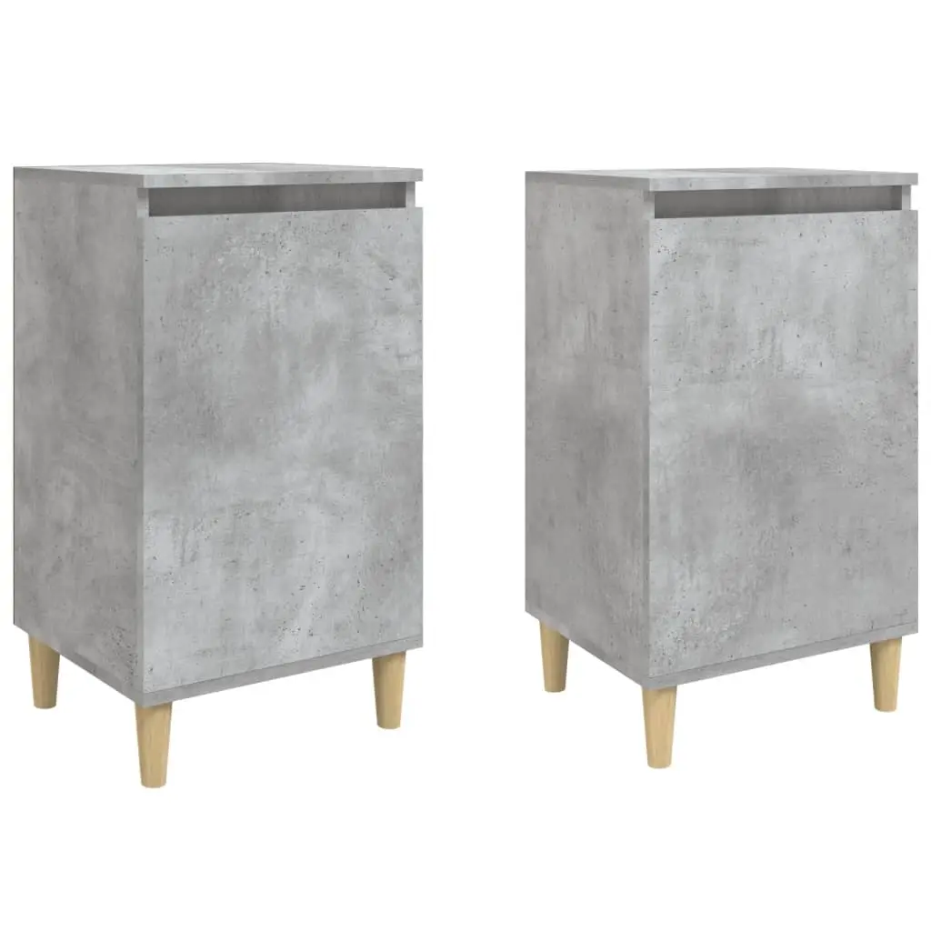 Bedside Cabinets 2 pcs Concrete Grey 40x35x70 cm Engineered Wood 819637 - Furniture