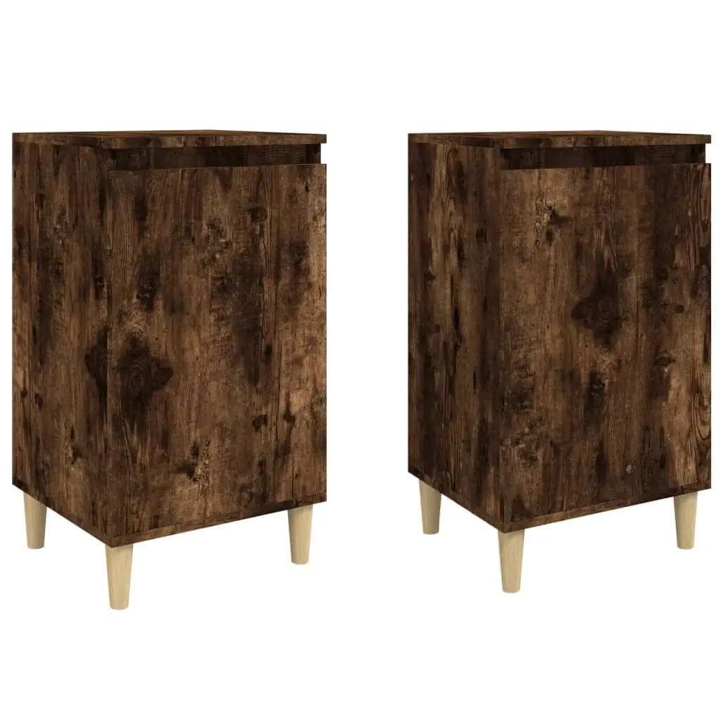 Bedside Cabinets 2 pcs Smoked Oak 40x35x70 cm Engineered Wood 819639 - Furniture