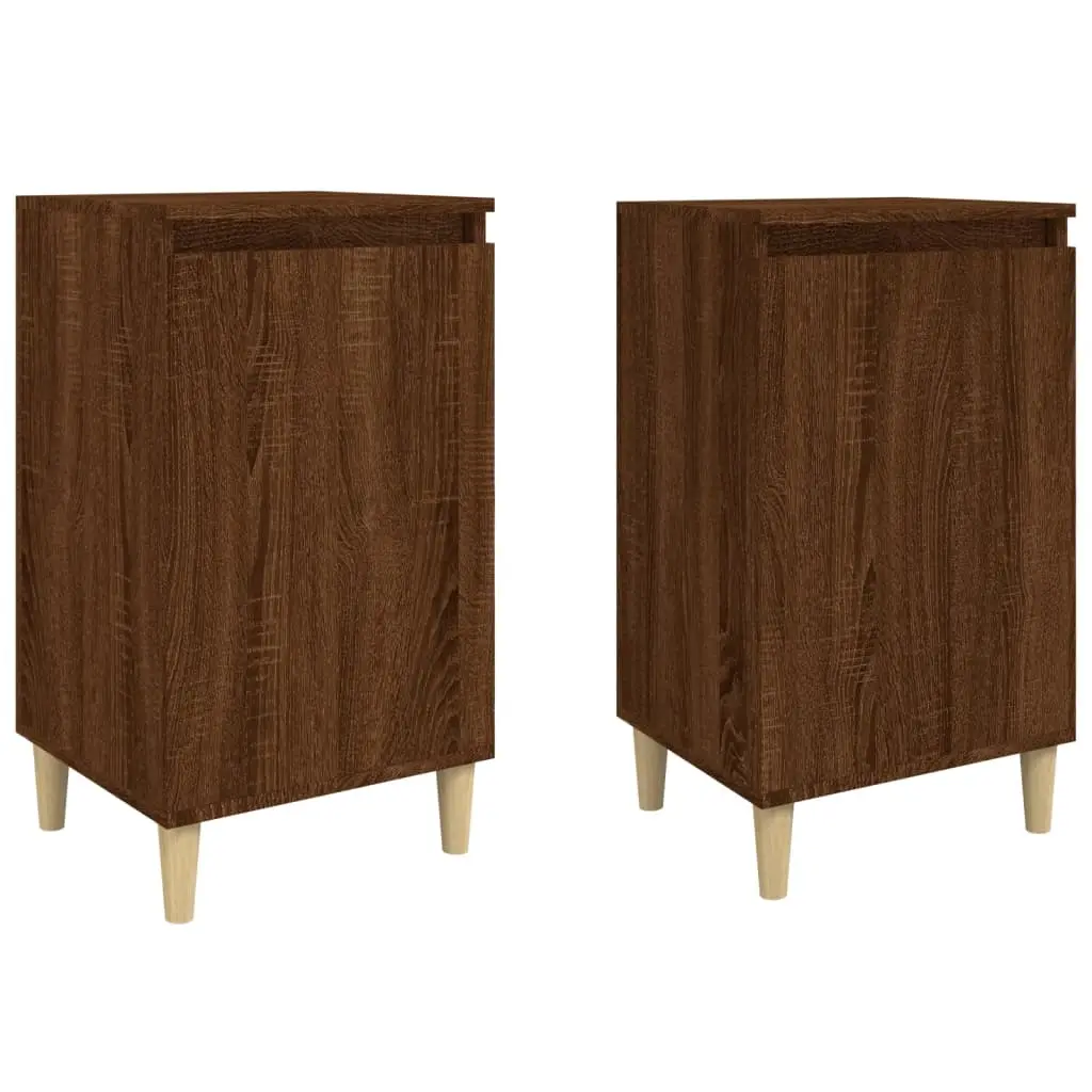 Bedside Cabinets 2 pcs Brown Oak 40x35x70 cm Engineered Wood 819643 - Furniture