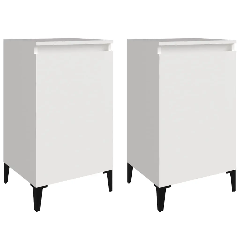 Bedside Cabinets 2 pcs High Gloss White 40x35x70cm Engineered Wood 819649 - Furniture