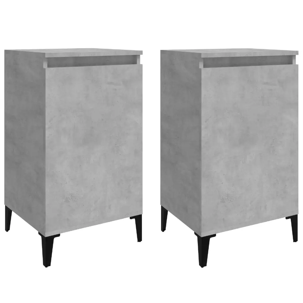 Bedside Cabinets 2 pcs Concrete Grey 40x35x70 cm Engineered Wood 819653 - Furniture