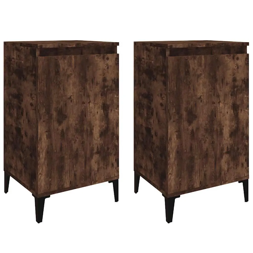 Bedside Cabinets 2 pcs Smoked Oak 40x35x70 cm Engineered Wood 819655 - Furniture