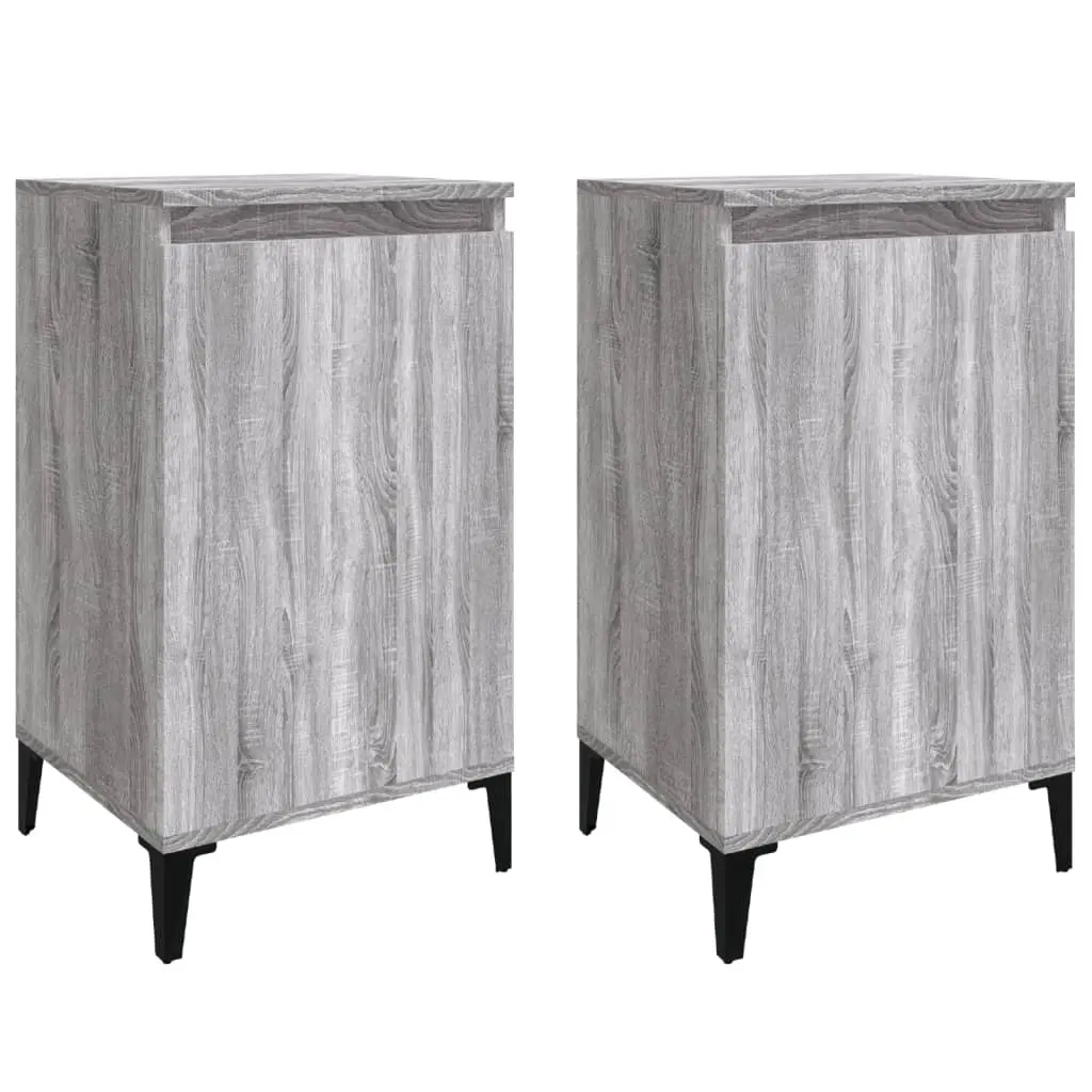 Bedside Cabinets 2 pcs Grey Sonoma 40x35x70 cm Engineered Wood 819657 - Furniture