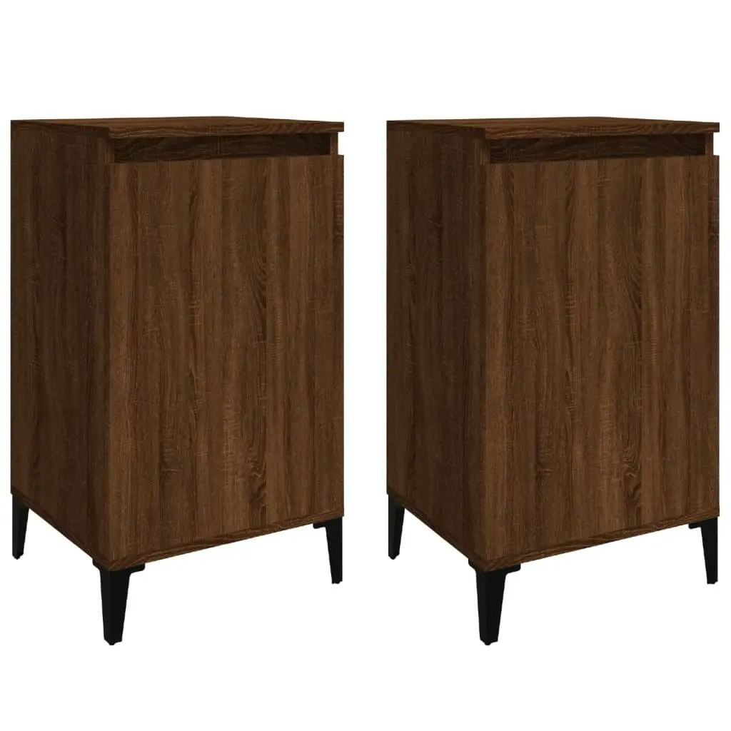 Bedside Cabinets 2 pcs Brown Oak 40x35x70 cm Engineered Wood 819659 - Furniture
