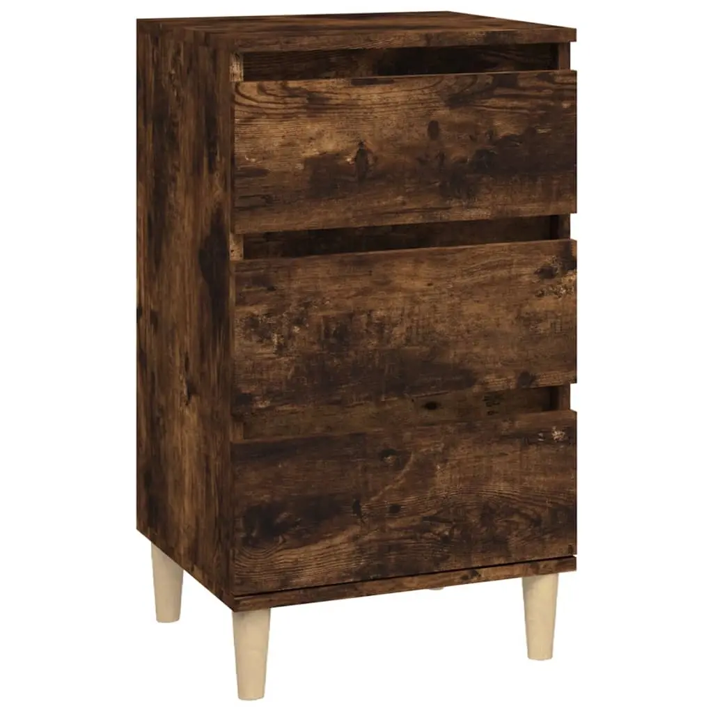 Bedside Cabinet Smoked Oak 40x35x70 cm Engineered Wood 819665 - Furniture