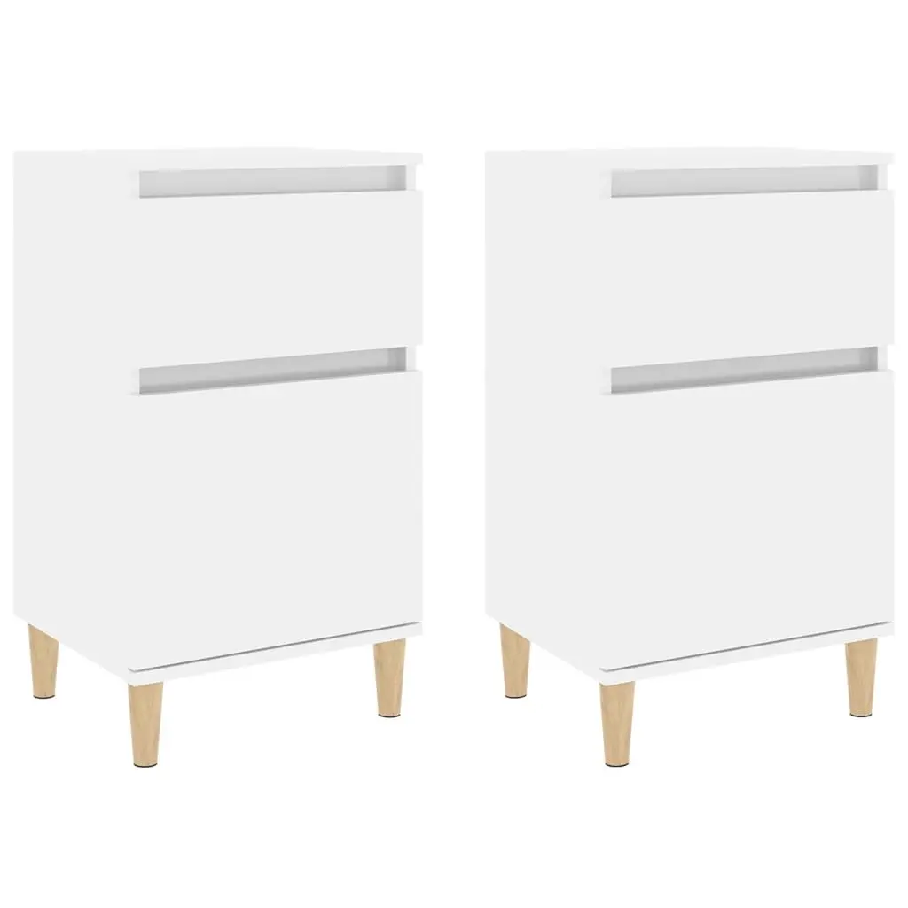 Bedside Cabinets 2 pcs High Gloss White 40x35x70 cm 819697 - Furniture