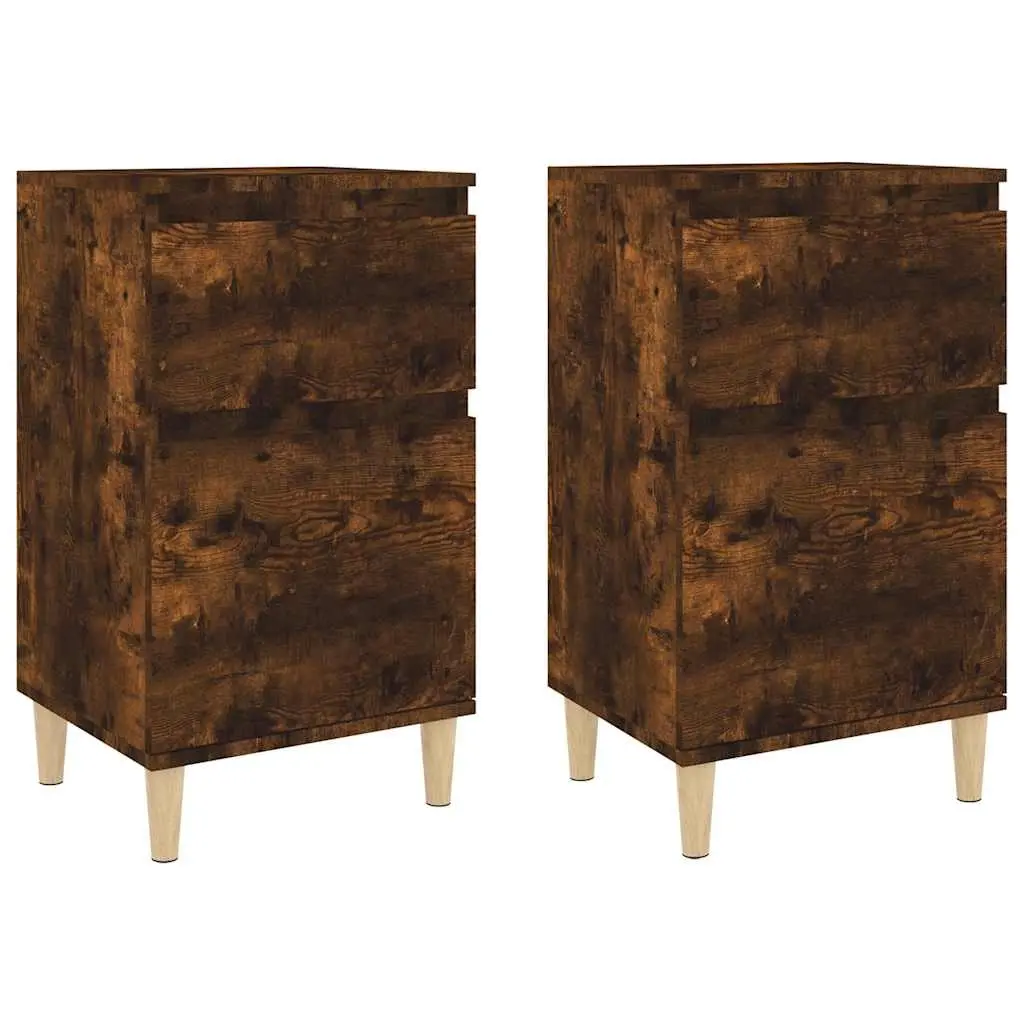 Bedside Cabinets 2 pcs Smoked Oak 40x35x70 cm 819703 - Furniture