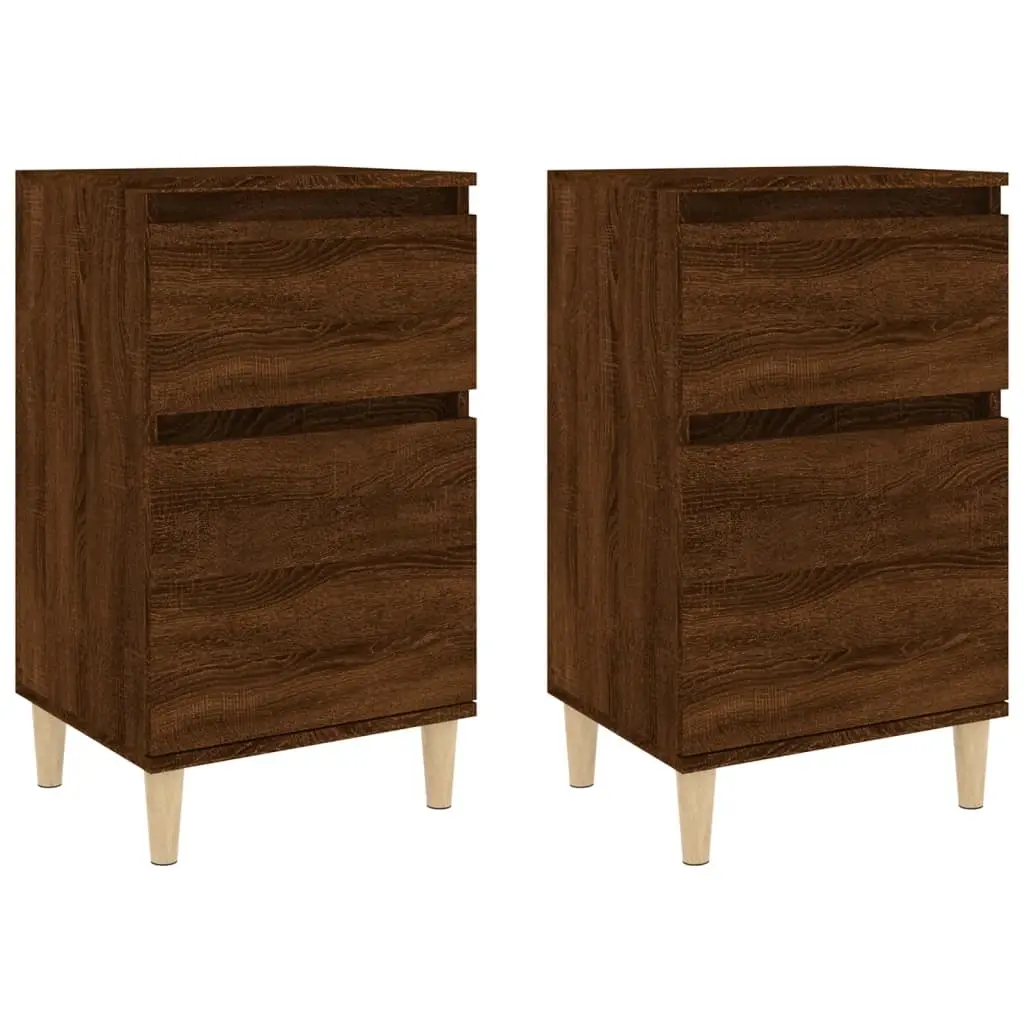 Bedside Cabinets 2 pcs Brown Oak 40x35x70 cm 819707 - Furniture