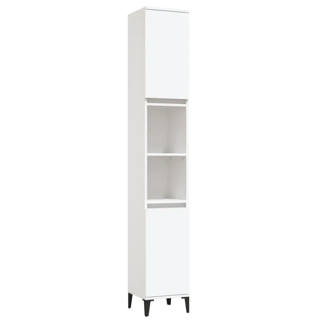 Bathroom Cabinet White 30x30x190 cm Engineered Wood 819796 - Furniture