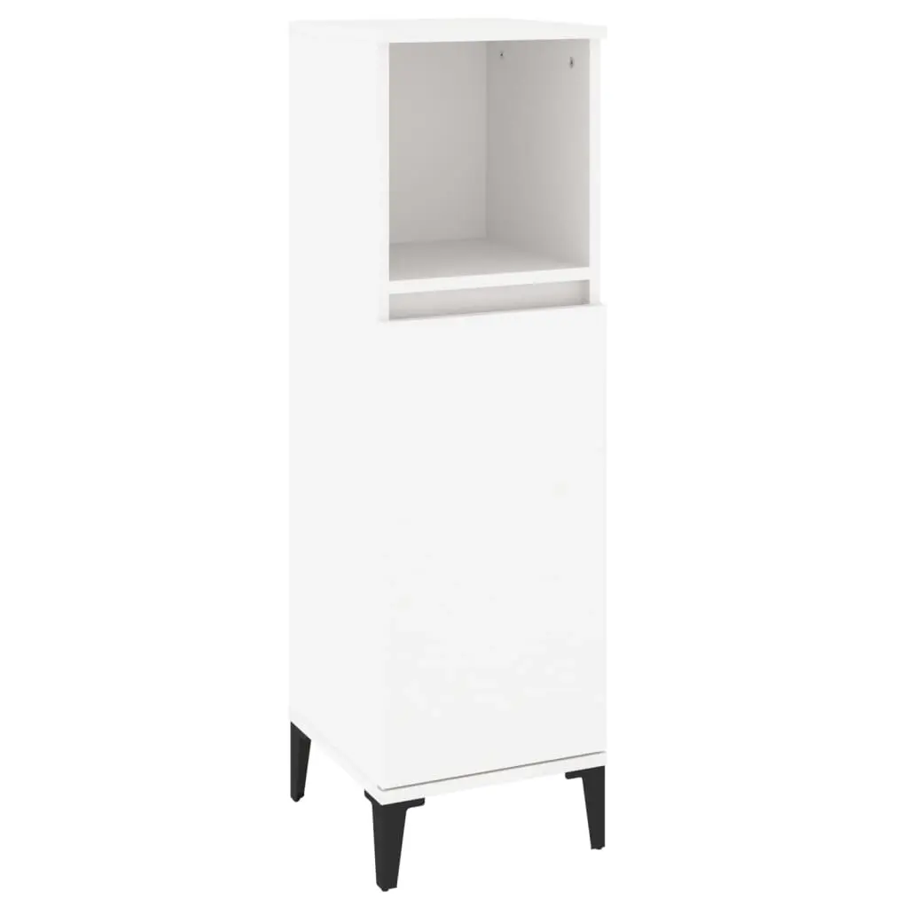 Bathroom Cabinet White 30x30x100 cm Engineered Wood 819812 - Furniture