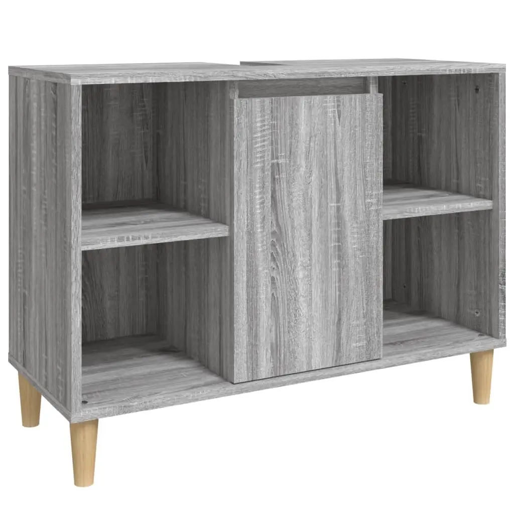 Sink Cabinet Grey Sonoma 80x33x60 cm Engineered Wood 821290 - Furniture