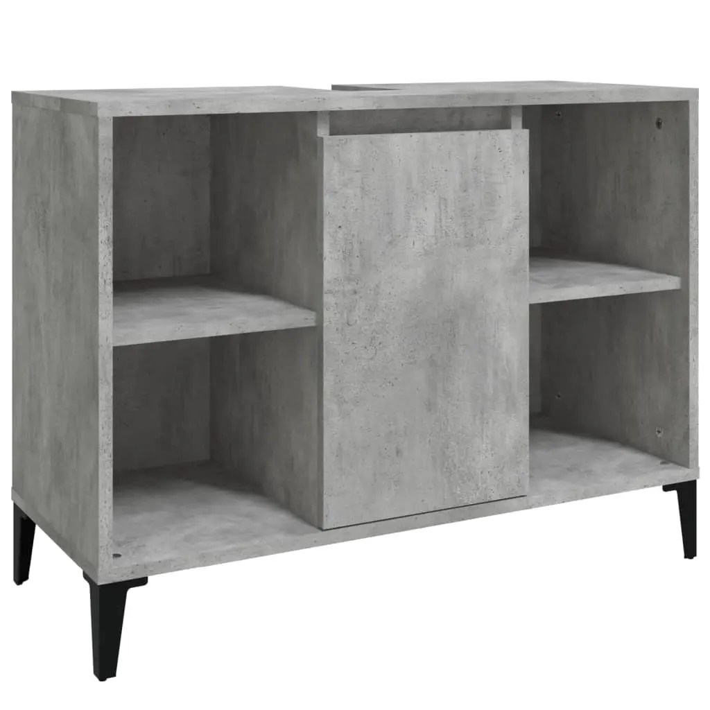 Sink Cabinet Concrete Grey 80x33x60 cm Engineered Wood 821296 - Furniture