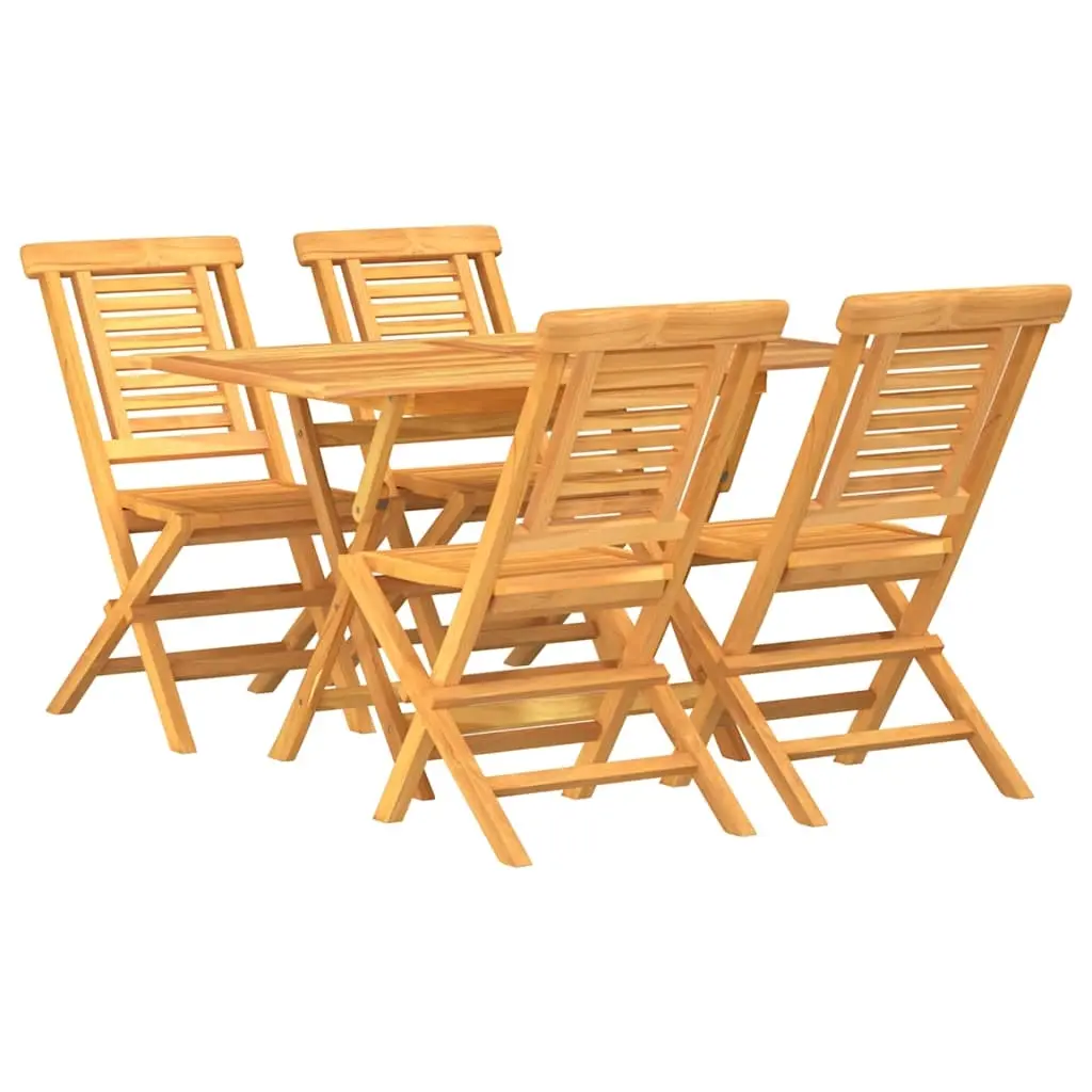 5 Piece Garden Dining Set Solid Wood Teak 3154999 - Furniture