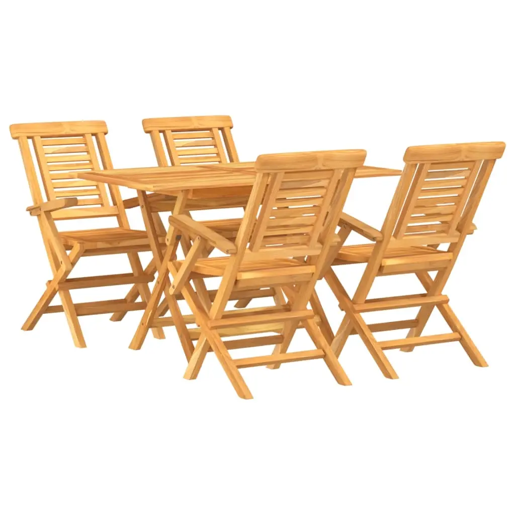 5 Piece Garden Dining Set Solid Wood Teak 3155001 - Furniture