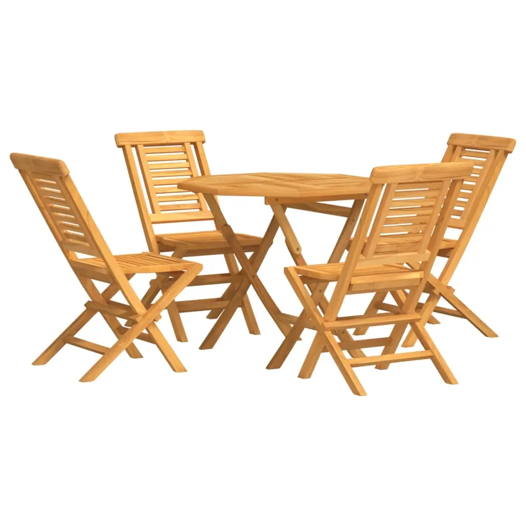 5 Piece Garden Dining Set Solid Wood Teak 3155025 - Furniture
