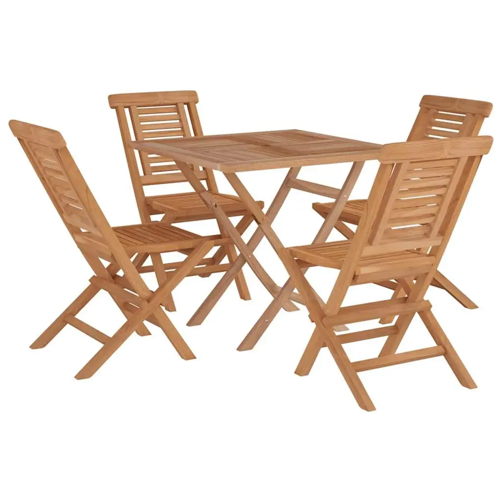 5 Piece Garden Dining Set Solid Wood Teak 3155034 - Furniture