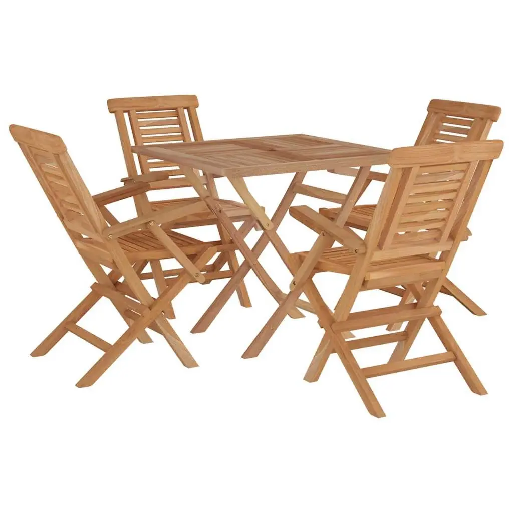 5 Piece Garden Dining Set Solid Wood Teak 3155035 - Furniture