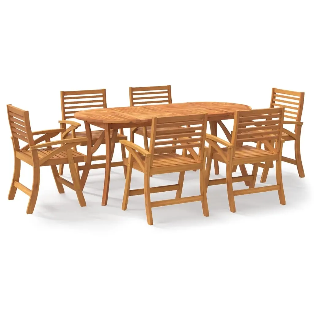 7 Piece Garden Dining Set Solid Wood Acacia 3155464 - Furniture