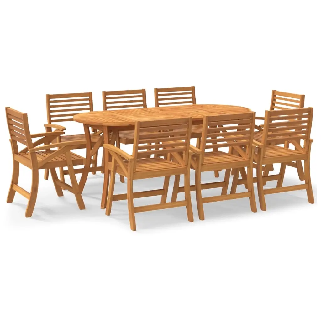 9 Piece Garden Dining Set Solid Wood Acacia 3155465 - Furniture
