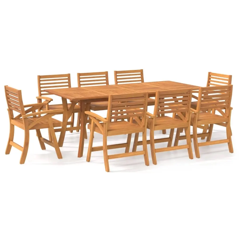 9 Piece Garden Dining Set Solid Wood Acacia 3155467 - Furniture