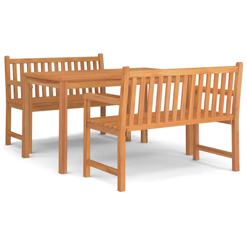 3 Piece Garden Dining Set Solid Wood Teak 3157150 - Furniture