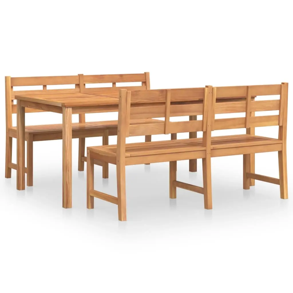 3 Piece Garden Dining Set Solid Wood Teak 3157199 - Furniture