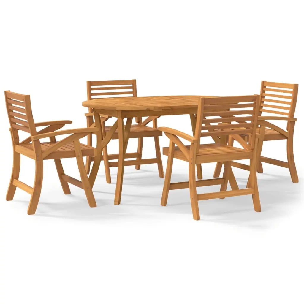 5 Piece Garden Dining Set Solid Wood Acacia 3156860 - Furniture