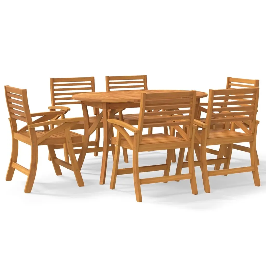 7 Piece Garden Dining Set Solid Wood Acacia 3156861 - Furniture