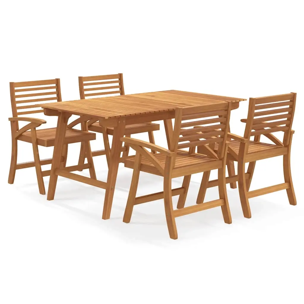 5 Piece Garden Dining Set Solid Wood Acacia 3156864 - Furniture