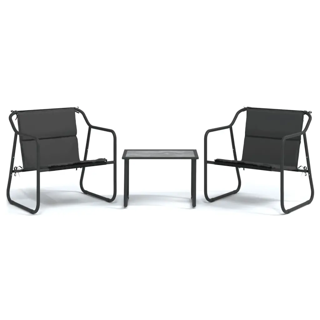 3 Piece Garden Lounge Set with Cushions Anthracite Steel 364107 - Furniture