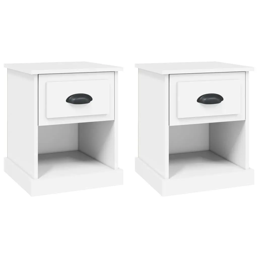 Bedside Cabinets 2 pcs White 39x39x47.5 cm Engineered Wood 816129 - Furniture