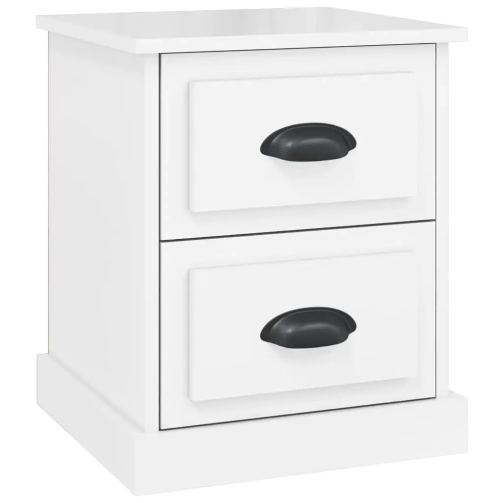 Bedside Cabinet High Gloss White 39x39x47.5 cm Engineered Wood 816148 - Furniture