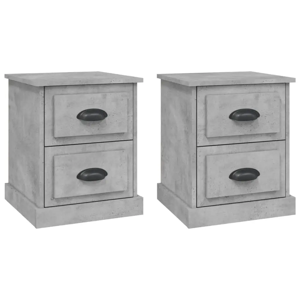 Bedside Cabinets 2 pcs Concrete Grey 39x39x47.5 cm Engineered Wood 816153 - Furniture