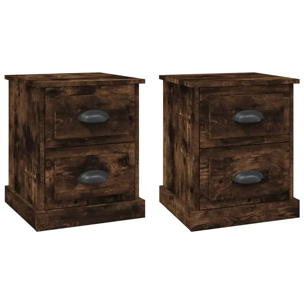 Bedside Cabinets 2 pcs Smoked Oak 39x39x47.5 cm Engineered Wood 816155 - Furniture