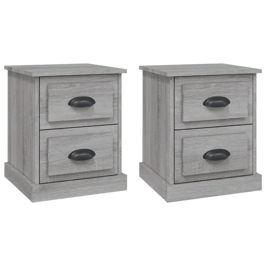 Bedside Cabinets 2 pcs Grey Sonoma 39x39x47.5 cm Engineered Wood 816157 - Furniture