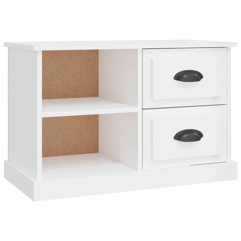 TV Cabinet High Gloss White 73x35.5x47.5 cm Engineered Wood 816170 - Furniture